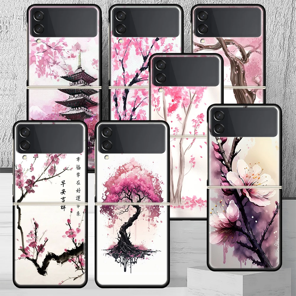 Cherry Blossom Tree Phone Case Cover for Samsung Galaxy Z Flip6 Flip 6 5 4 3 Flip3 Flip4 Flip5 5G Shockproof Hard Shell Cover