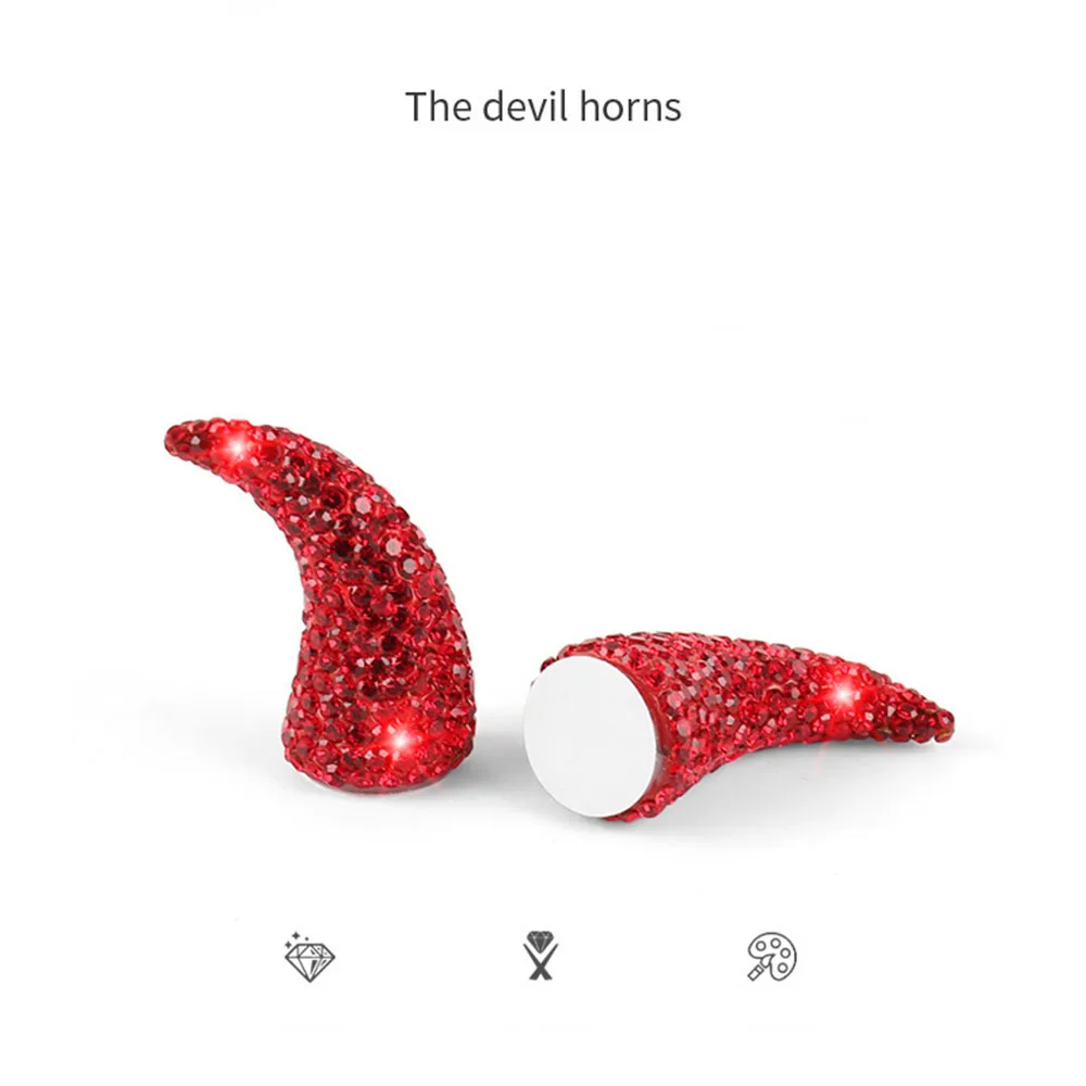 New Luxury 3D Rhinestone Horn Self‑Adhesive Ornaments Sparkly Crystal DIY Decor for Car Dashboard Computer Screen