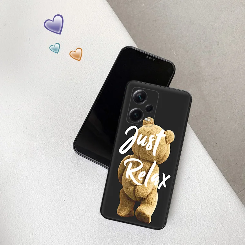 Custodia morbida in Silicone per Redmi Note 13 Pro 4G 5G 12 12c 13c Xiaomi 12t 12x 13Lite 12Lite Fashion Bear Teddy Cute Cover