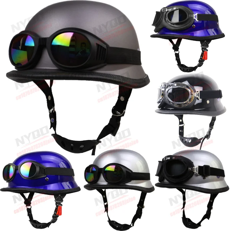 

DOT Certified Motorcycle Helmet for Men and Women Summer Classic Versatile with Glasses Lightweight Scooter Half Helmet