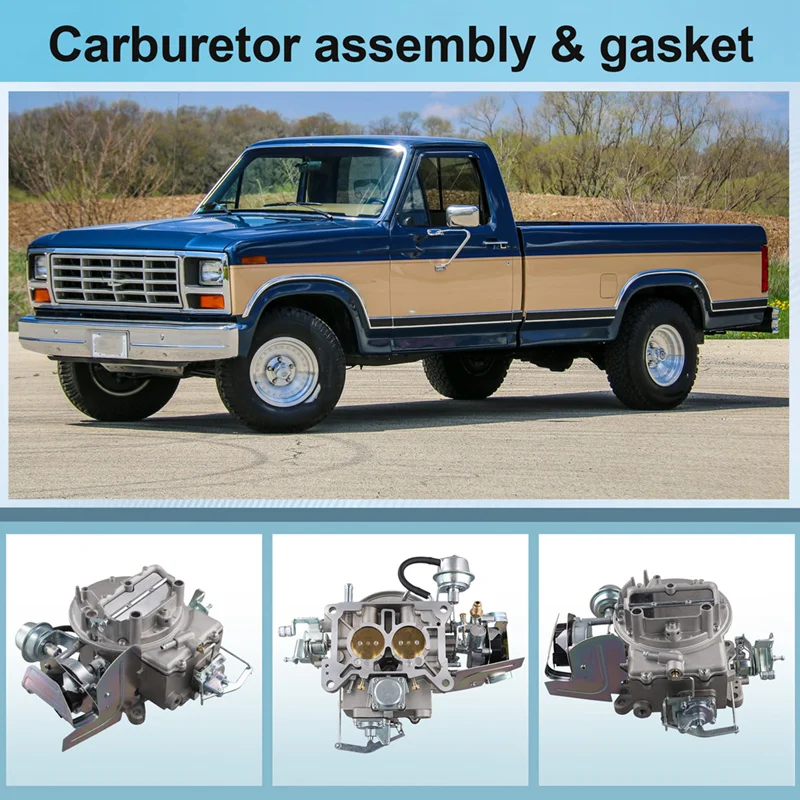 2 Barrel Carburetor For Ford 289 302 351 Cu F150 250 350 8CYL Engine Heavy Duty Electric Choke Jeep Wagoneer SJ 2100A800