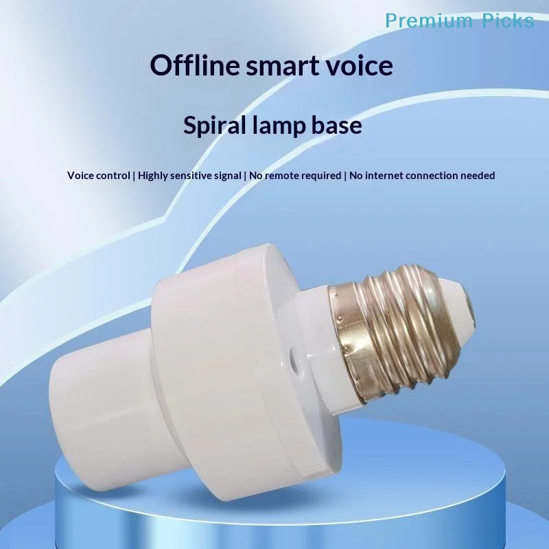 portableE27 Offline Voice Controlled Light Socket No WiFi Needed Sensitive Response for Corridor Aisle Stair Lighting