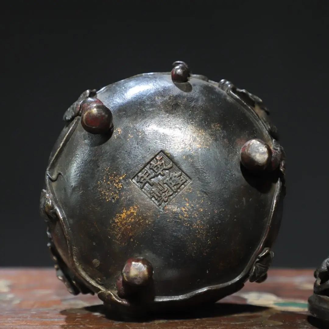 Treasure Copper Tuojin [Duozi Duofu] Incense Burner Height 12 cm Width 6 Weight 0.8 kg