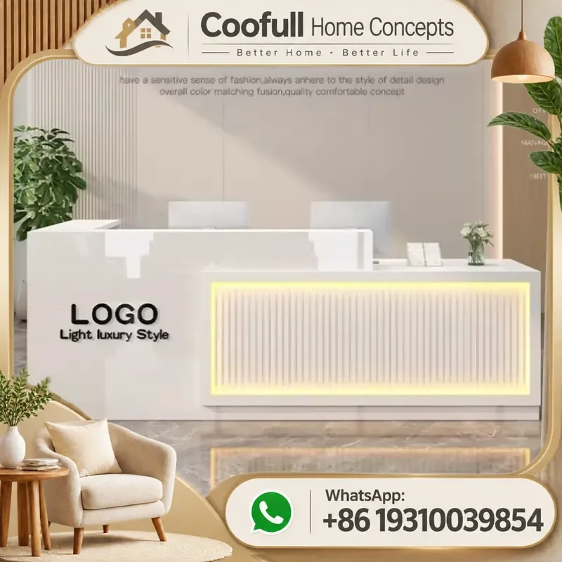 Luxury Luxury Reception Desk Custom Design Storage Display Counter For Salon Business Commercial Furniture Trendy Modern Office - Aliexpress Deal