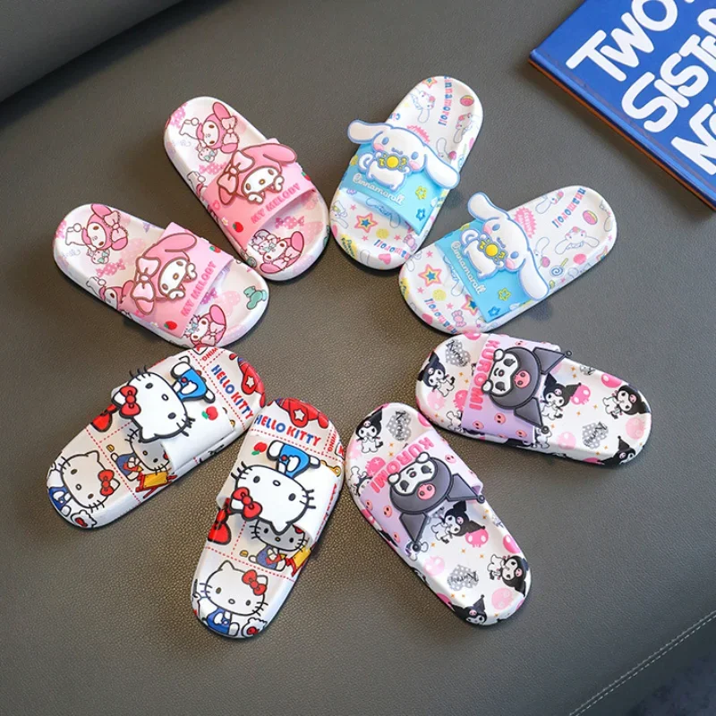 Sanrio Hello kitty slipper cartoon anime child Home pantofole Summer Beach sandali morbidi ragazze fondo spesso infradito antiscivolo