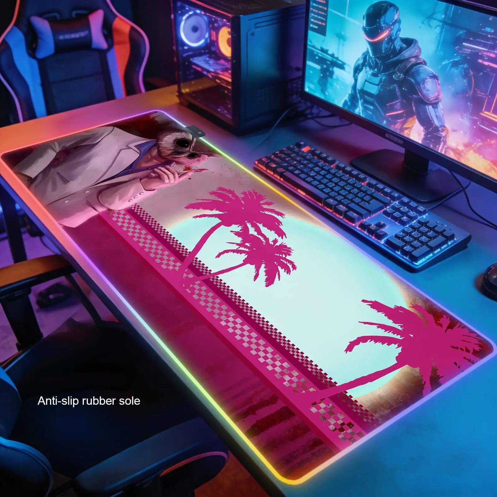 H-Hotline Miami Design Mouse Pad Gaming Mousepad Big Speed Computer Rubber Accessories Mousemat For RGB Pc Gamer Mausepad