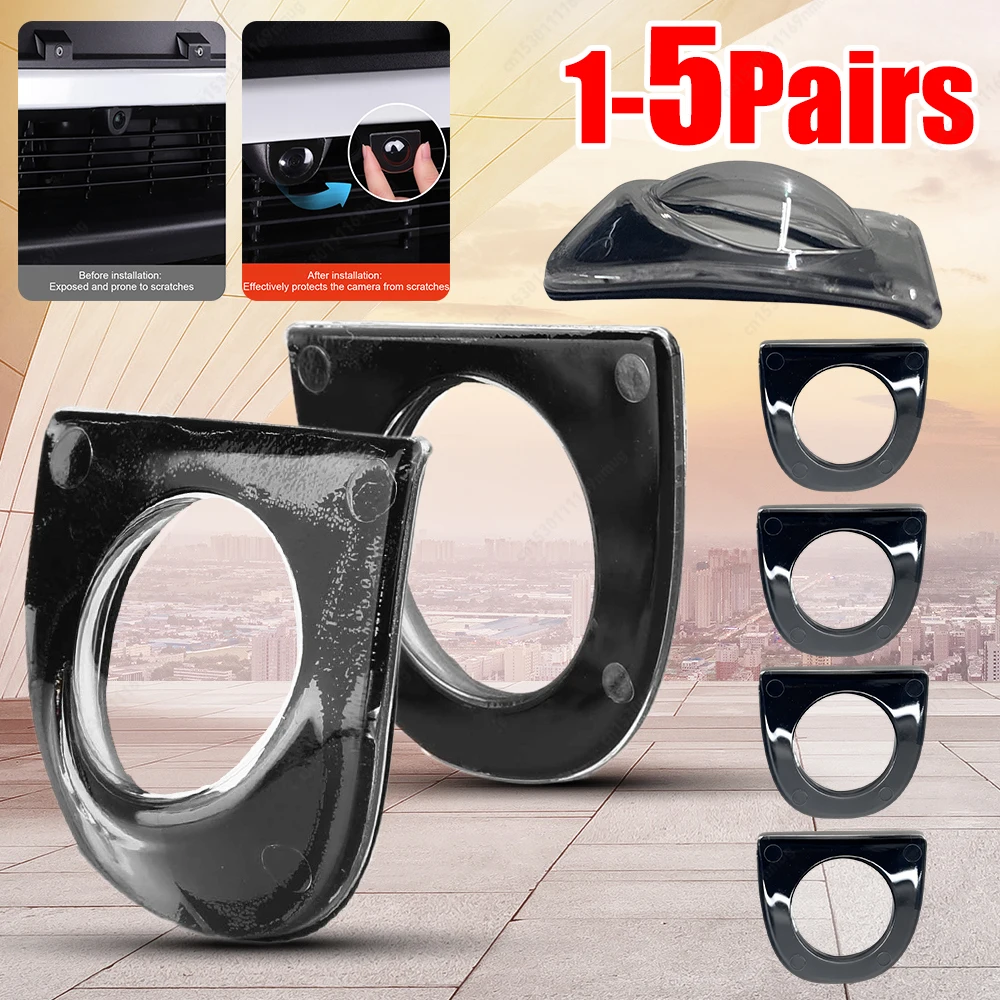 

1-5pairs Model 3 Y Front Bumper Camera Protector Cover High Clarity Acrylic Anti-Splash Lens Guard Car Accessories