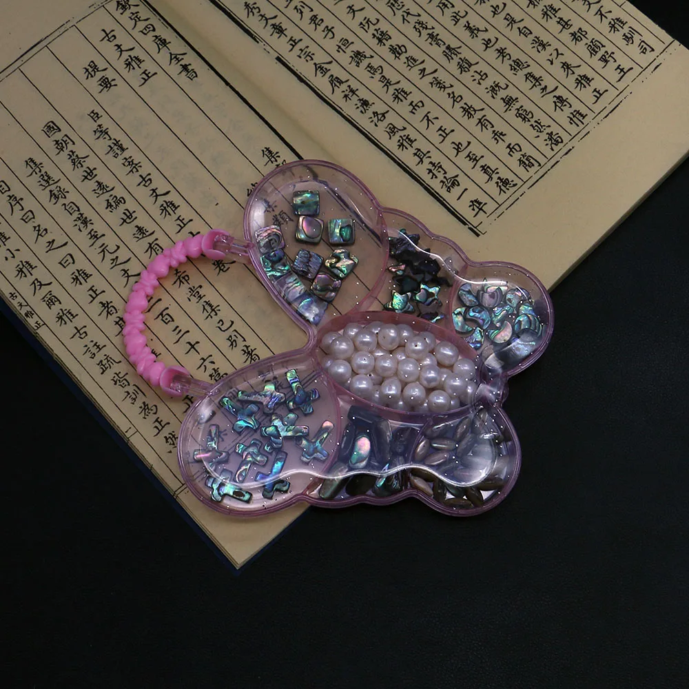 

Розовые пластиковые коробки для упаковки ювелирных изделий в форме бабочки, 7 сеток, прозрачные, удобные принадлежности для хранения, 1 шт., аксессуары для хранения бусин