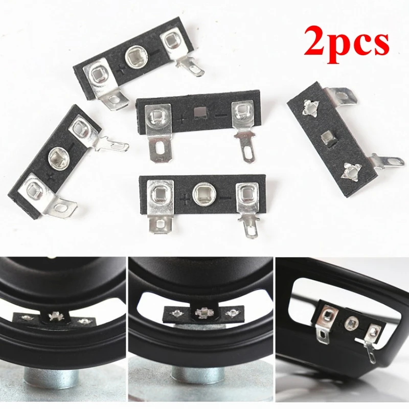 2pcs Speaker Basin Frame Welding Plate Connecting Piece Wiring Ear Speaker Lead Wiring Board Plug-in Spring Terminal