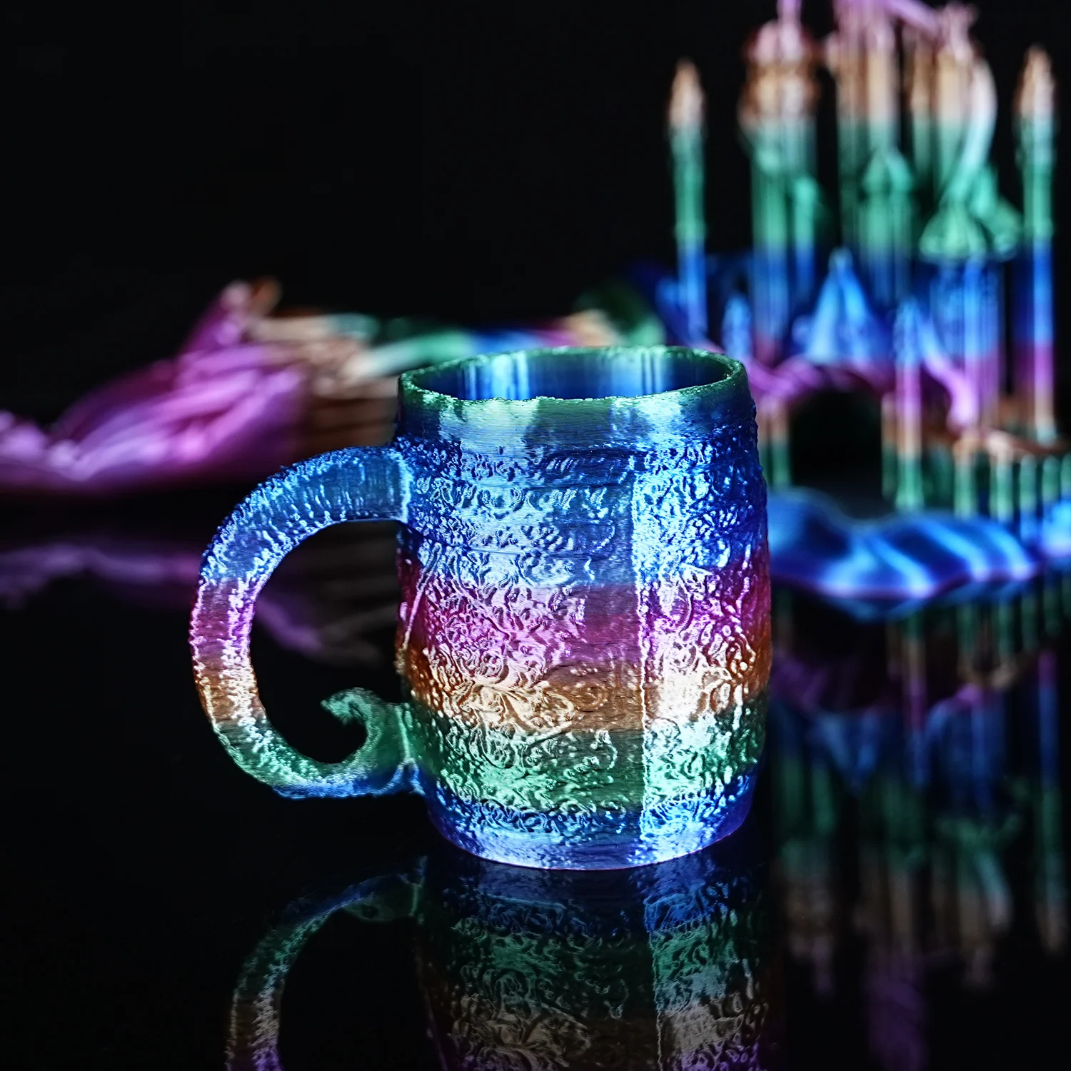 Цветная нить из пла радужного шелка для 3D-принтера, 1,75 мм, 1 кг
