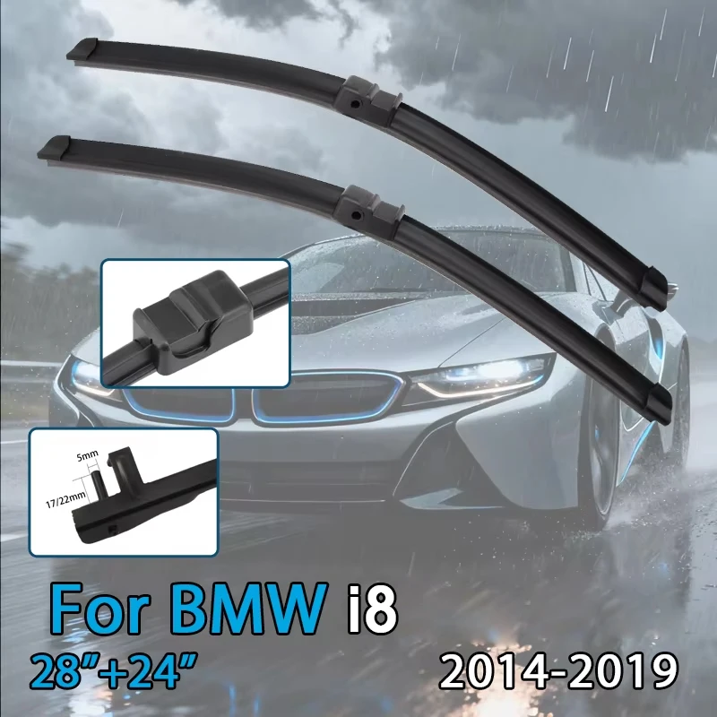 Auto Wischer Klinge Für BMW i8 2014-2019 28'' + 24'' Windschutzscheibe Gummi Refill Frontscheibe Wischer Auto zubehör