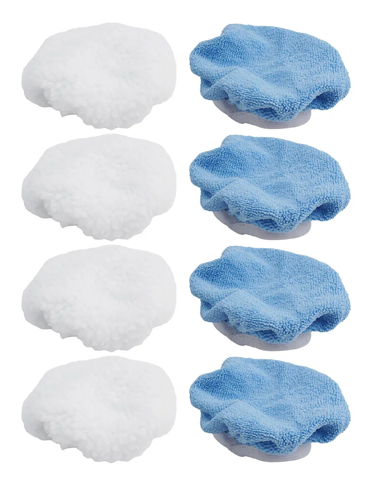 8X 150mm Car Polisher Bonnets with Secure Tie On Band Compatible with Buffers Waxing For Pads Microfiber and Synthetic Fleece