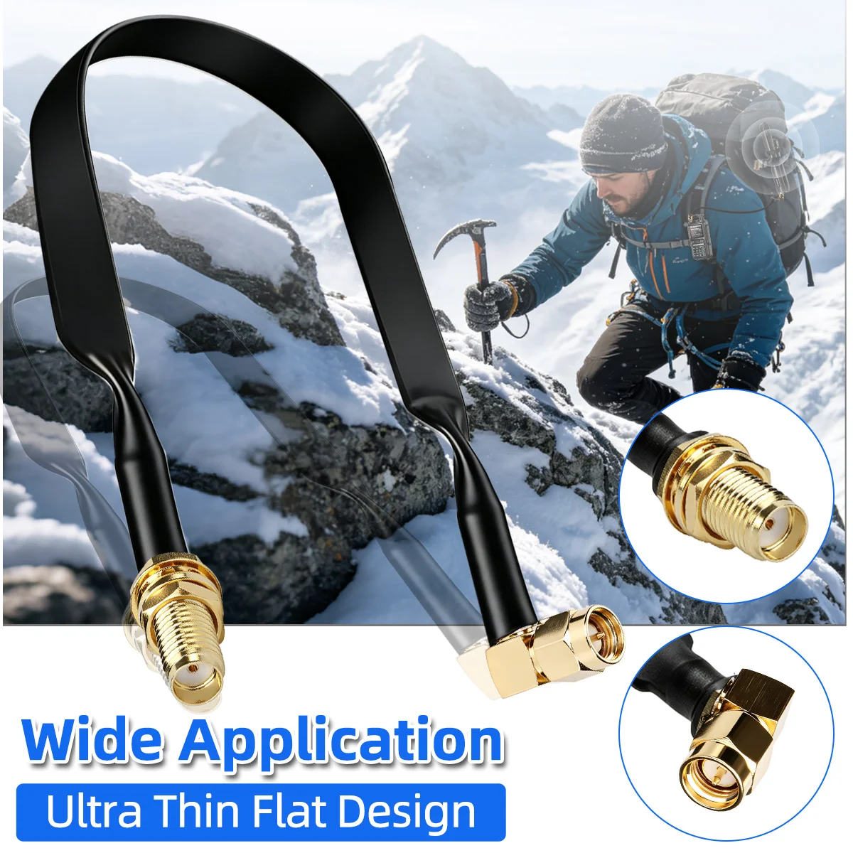 ABBREE Walkie Talkie RF Coaxial Cable SMA Male to Female Extension for Baofeng UV-5R Mini AR-152 UV-5RH Handheld Two‑Way Radio view 5