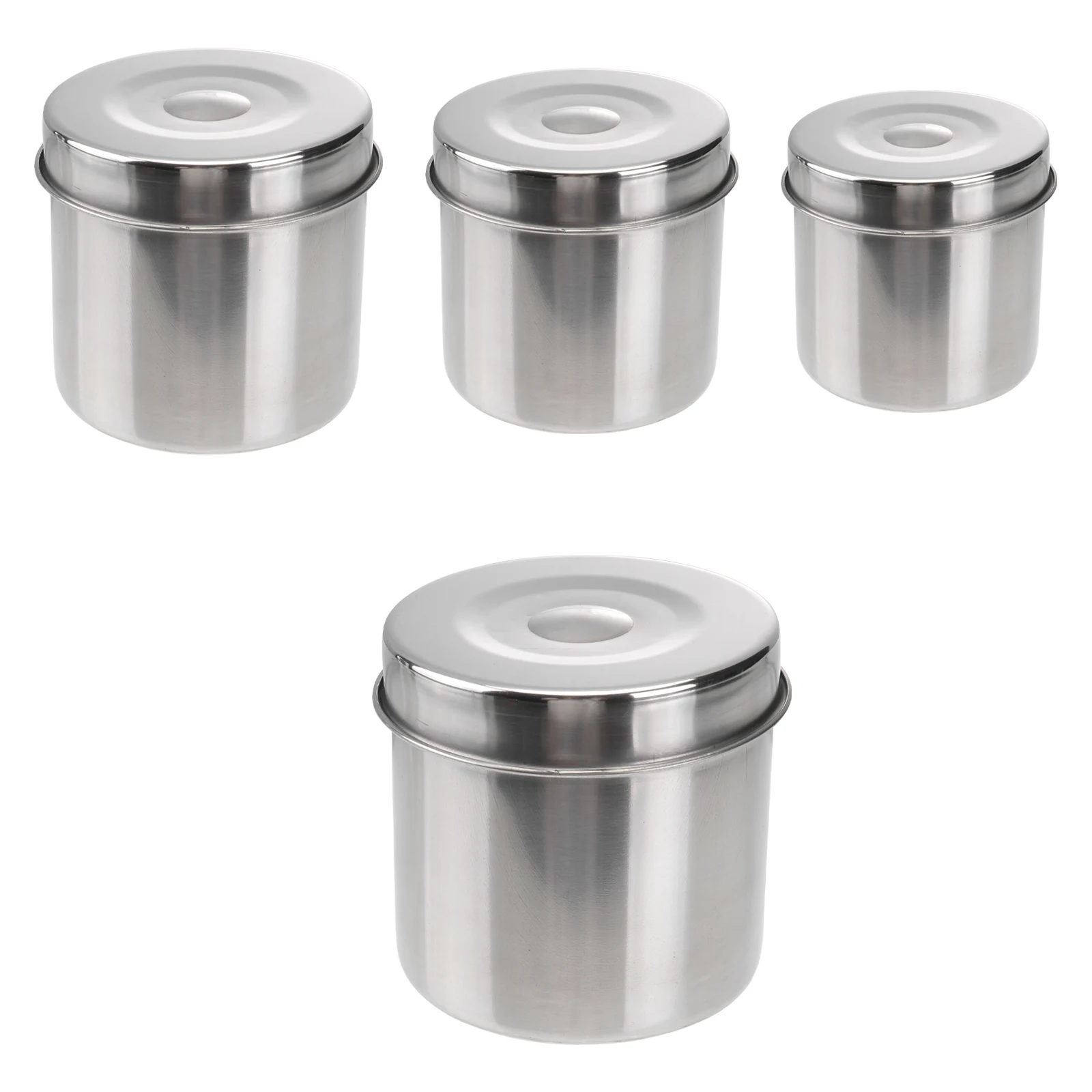

4 Pcs Ointment Can Disinfection Cotton Ball Holder Stainless Steel Jar Dressing Case Storage Vessel Container