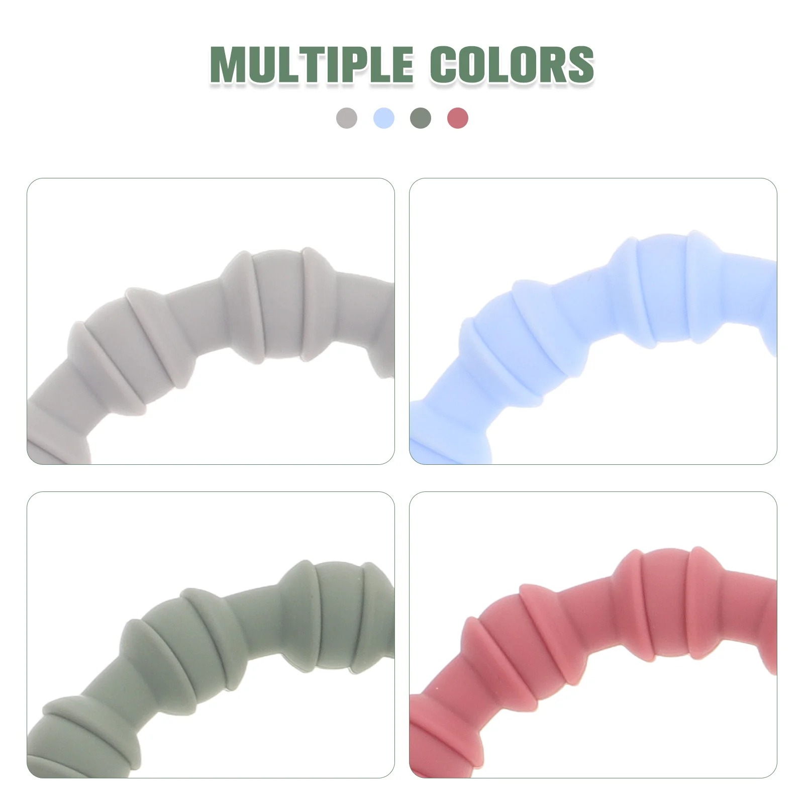 4 szt. Bransoletki gryzaki dla niemowląt, różne kolory, bezpieczne, niezawodne, bezwonne, miękki materiał, łatwa pielęgnacja