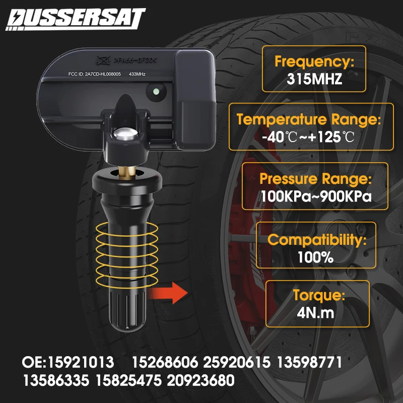 

Tire Pressure Sensor TPMS 315MHz 13586335 for Chevrolet Express/G Series HHR Impala Malibu Monte Carlo Optra Silverado Suburban