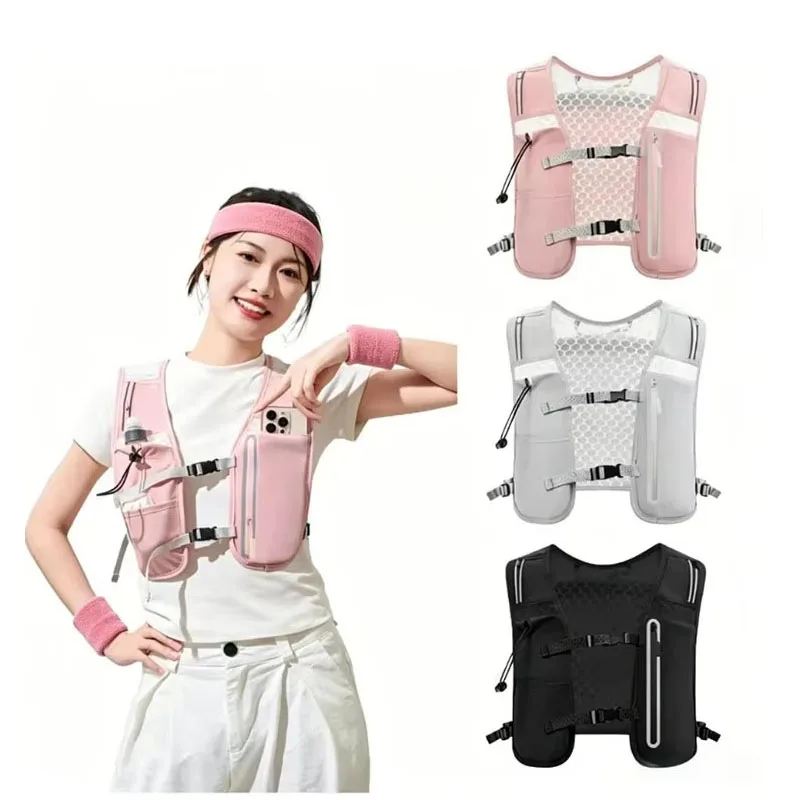 Running Hydration Vest Backpack for Hiking Cycling Marathon Lightweight Water Chest Pack With Phone Storage Pocket