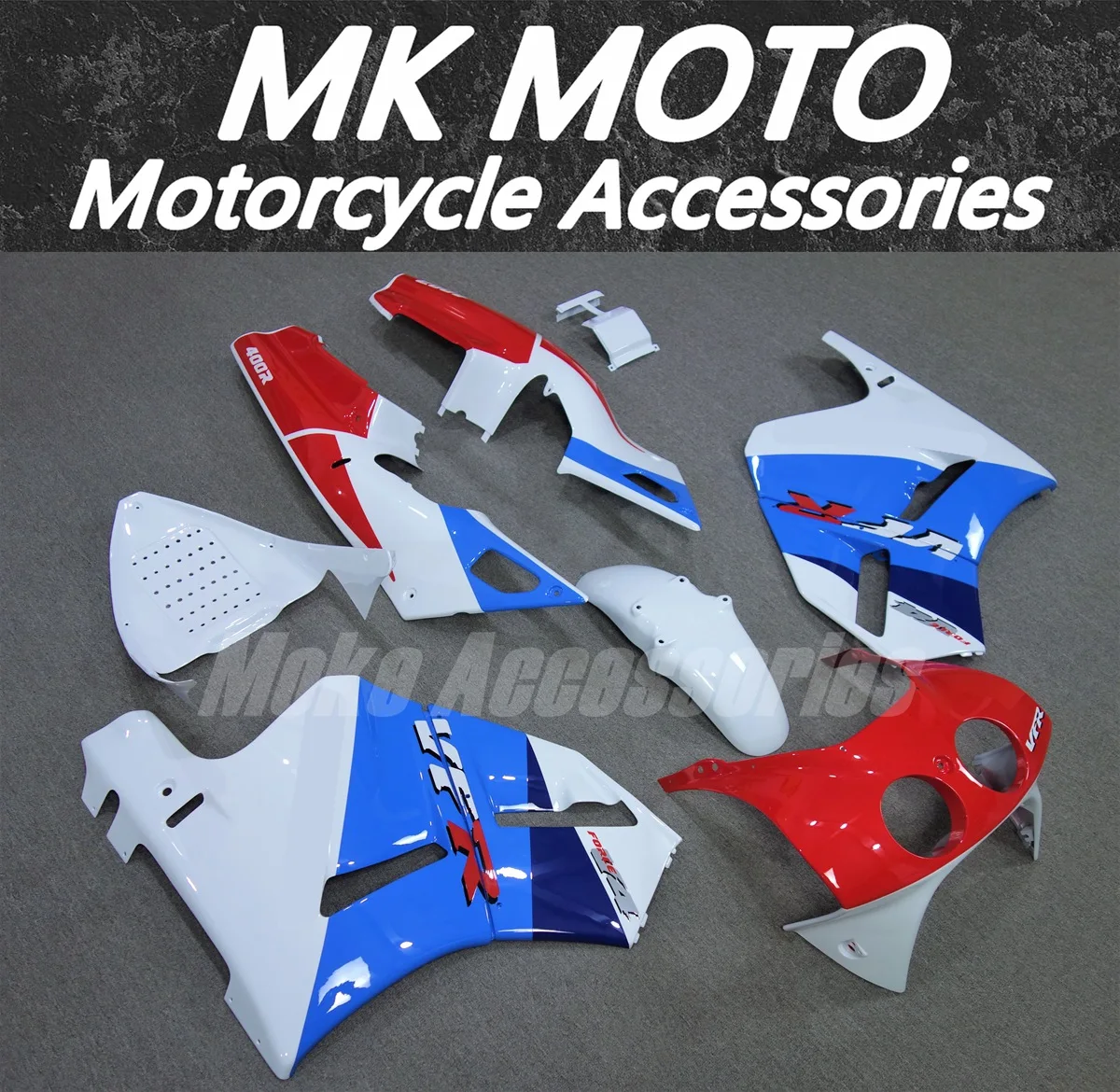 Motorcycle Fairings Kit Fit For VFR400 NC30 1989 1990 V4 Bodywork Set High Quality Abs Injection Red White Blue