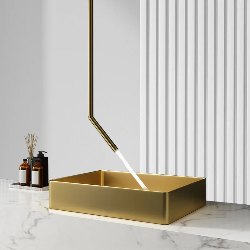 

Red top-out wall-type concealed ceiling faucet Creative art Personalized boom Hot and cold induction water drop faucet