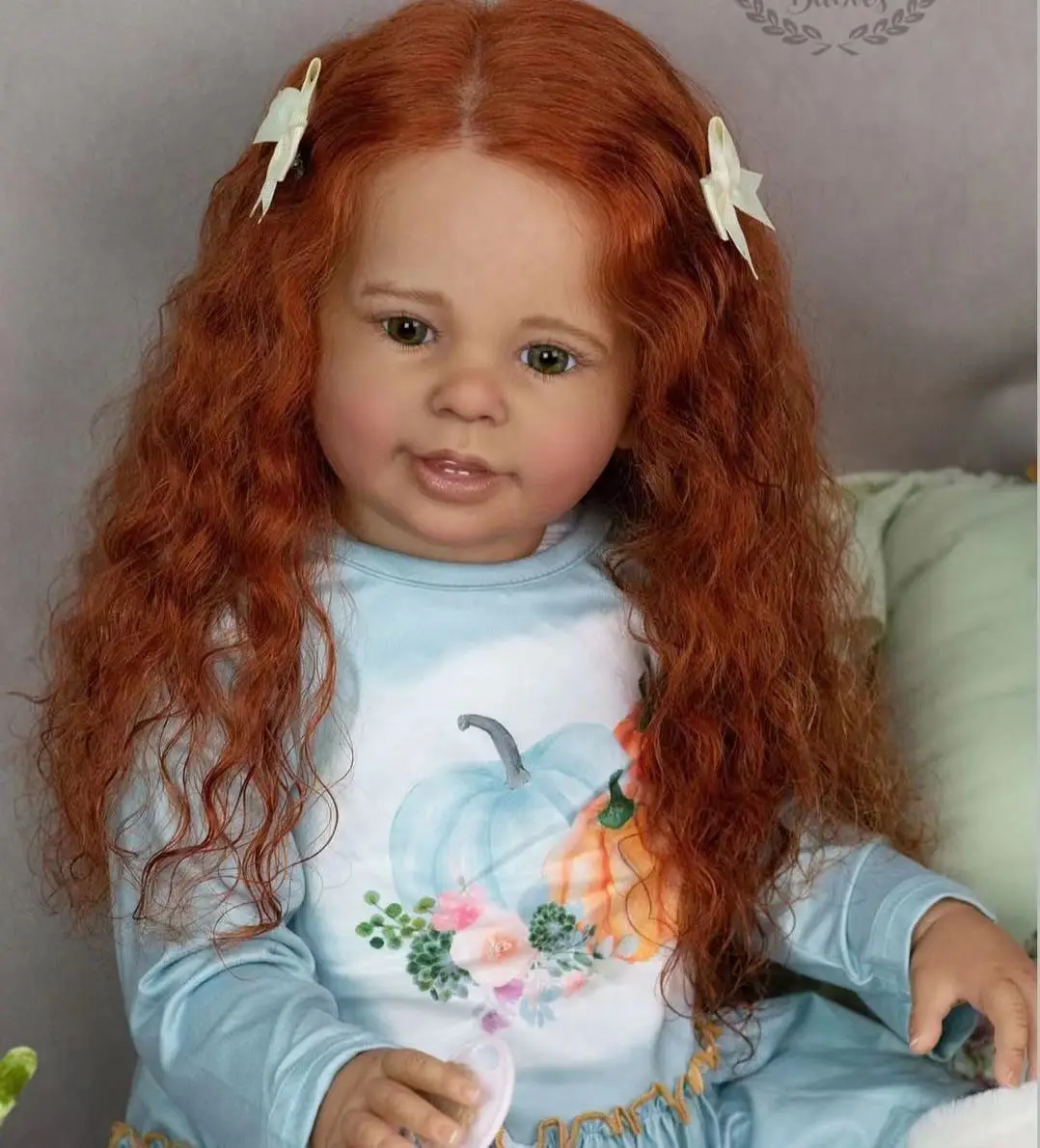 

FBBD Customized Limited Supply 28inch Reborn Baby Katie Marie With Hand-Rooted Red Curly Long Hair Already Finished Doll