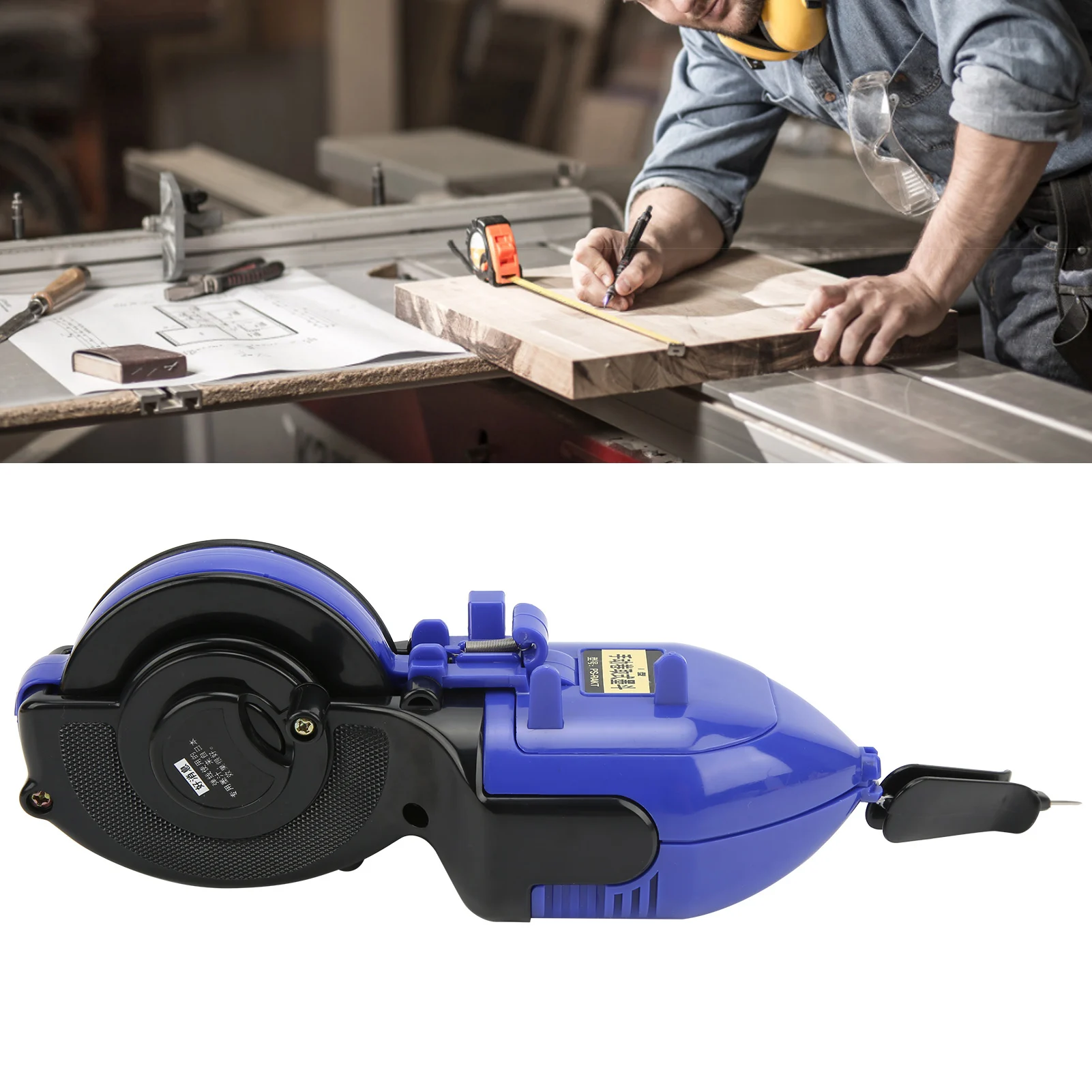 Carpenter Ink Marker Manual Scriber Chalk Line Fountain Carpentry Woodworking Tool 30 Metres Woodworking Ink Scriber Ink Scriber
