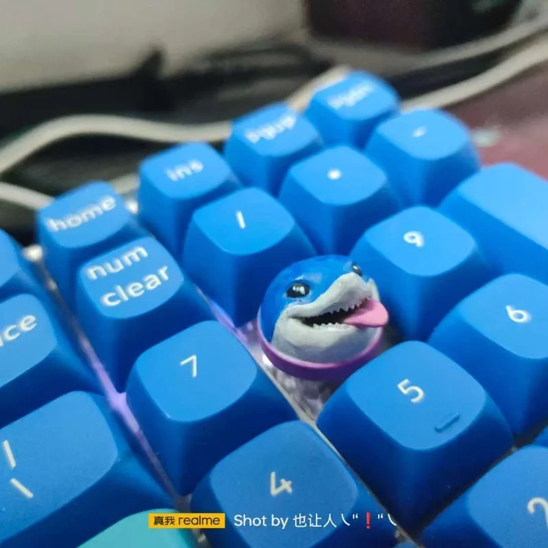 

Колпачки для ключей из смолы в виде акулы Teclado, колпачки для ключей Artisan с 3D принтом, милые колпачки для клавиш с героями мультфильмов, аксессуары для механических клавиатур
