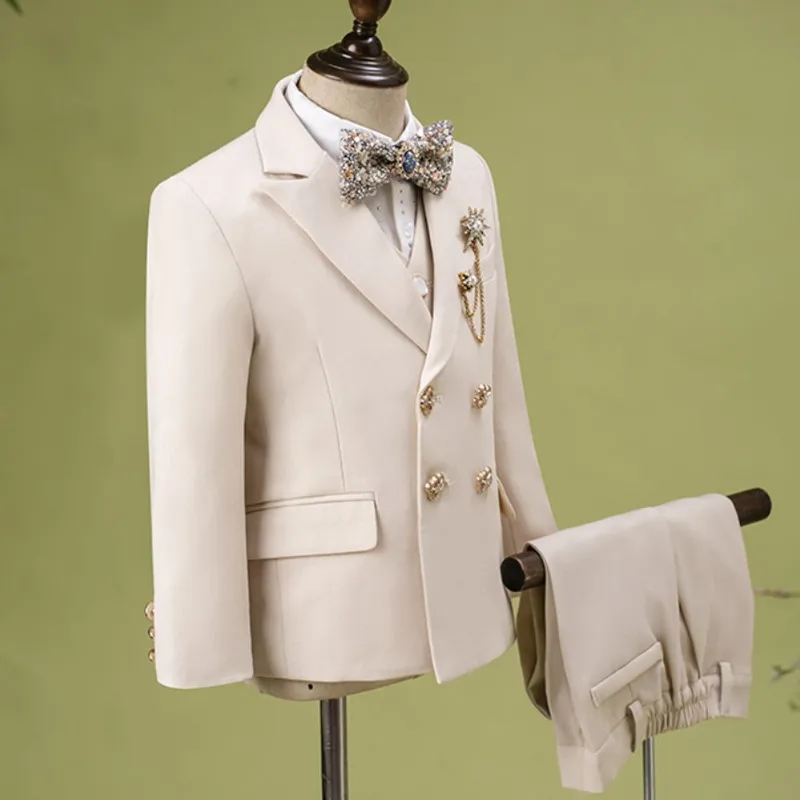 6PCS kinder Kostüm Sets Neue Handgemachte Blume Junge Host Klavier Leistung Blazer Traje De Niño Para Boda Jungen anzüge A4434 – Detail 8