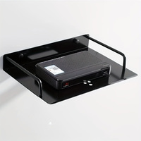 Black/Silver TV Box Router Set-top Boxes Player Single-layer Aluminum Wall Mount Storage Shelf Bracket Holder Stand Rack