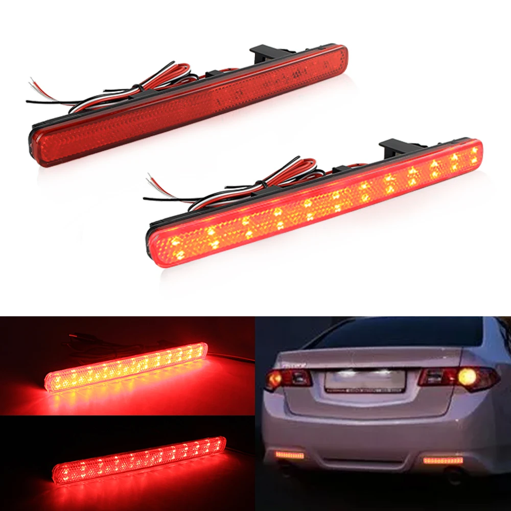 

2PCS For Honda Accord 8 MK8 Saloon 2008-2015 EU Acura TSX Sedan 2009-2014 Version Car LED Rear Bumper Reflector Light Brake Lamp