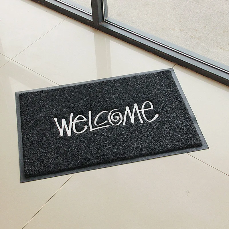 Welcome Mat PVC Rubber Backing letter Floor Mat Carpet Trendy House Door Mat Entry Doormat 60x80 cm