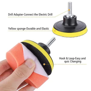 3 inches car polishing 6/7/8/11 pcs/set self-adhesive wool wheel sponge polishing for car 12 Main Sales Polish Kit - №3