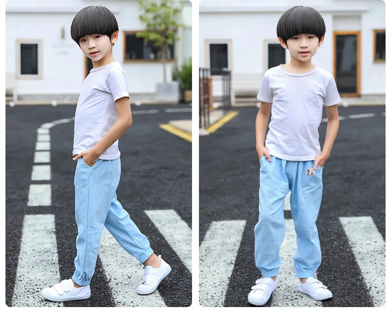 Mückensichere Kinderhose aus Reiner Baumwolle Sommerliche Dünne und Lockere Kinder-Laternenhose Lässige Hosen für Jungen und Mädchen – Detail 17