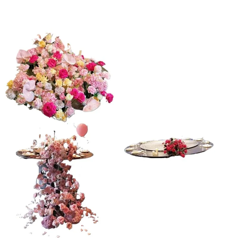 

Waterfall table flower birthday fake flower, wedding ornament finished decorative floral arrangement, on-site wedding welcome