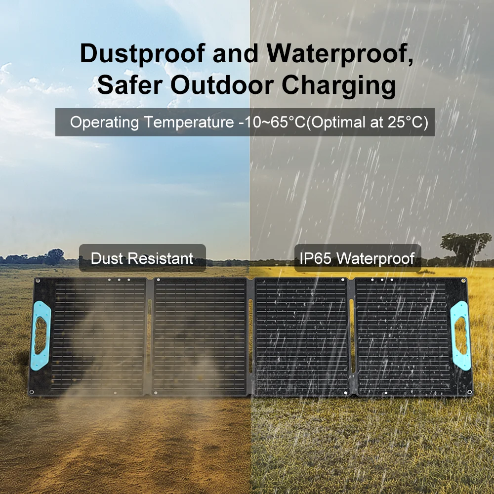 ECOPLAY 200 واط الألواح الشمسية المرنة في الهواء الطلق إمدادات الطاقة في حالات الطوارئ IP65 مقاوم للماء المحمولة حقيبة قابلة للطي للتخييم RV الصيد #2