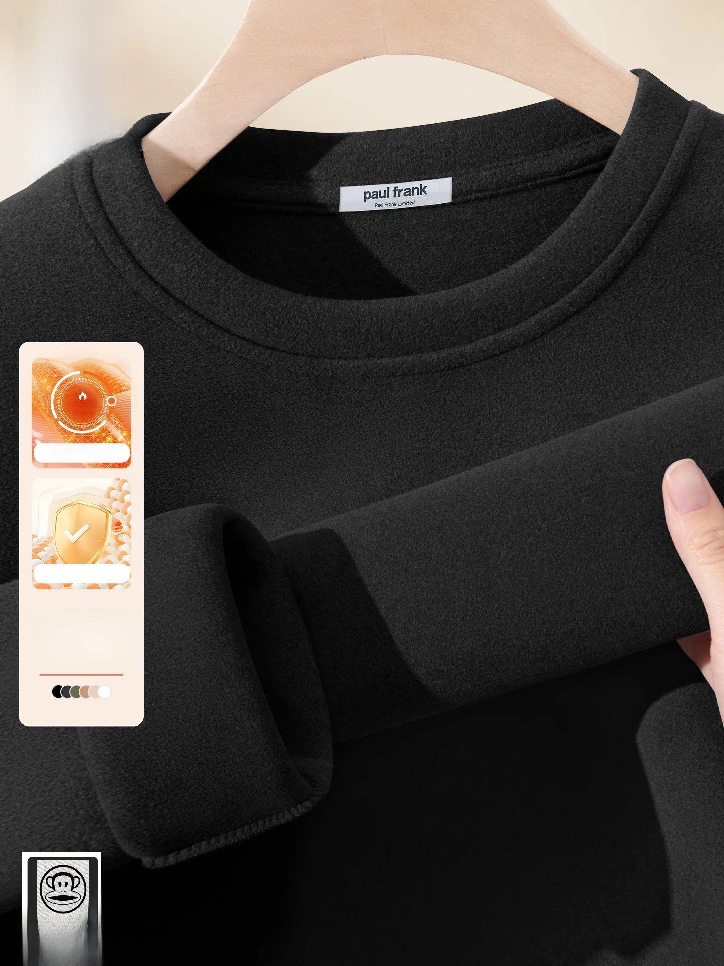 

Мужская черная термофутболка с длинным рукавом, двусторонняя, осенне-зимняя, комфортная, теплая, базовый слой