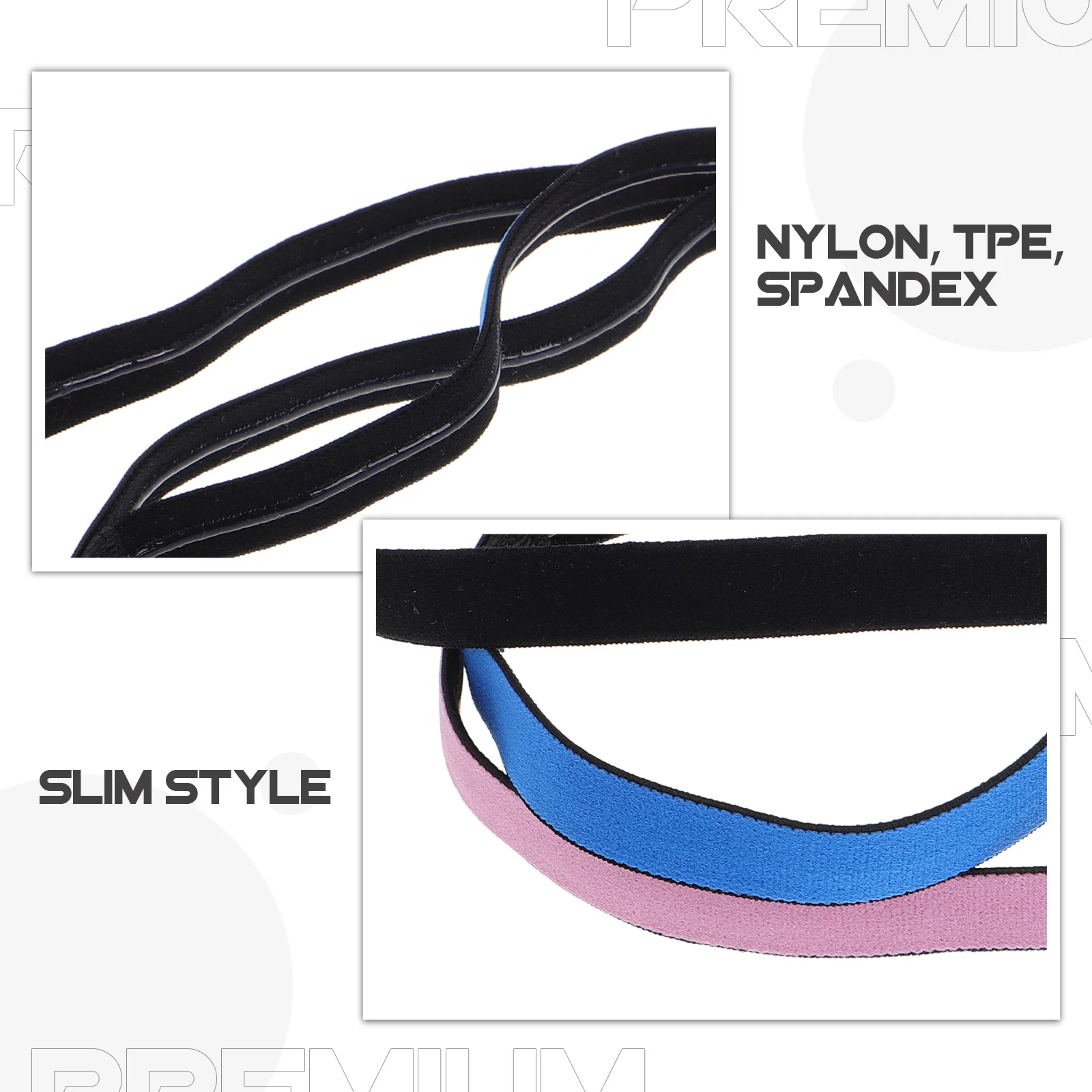 3 قطعة رقيقة مطاطا عصابات رأس رياضية نونسليب امتصاص العرق بسط الجري اللياقة البدنية عقال للرجال النساء الأسود الكاراتيه عقال