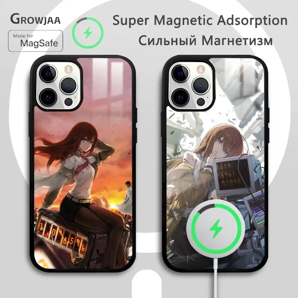 

Japan Cute S-Steins Gates Phone Case For IPhone 17 16 15 14 13 12 11 Pro Max Plus Mini Magsafe Mirror Wireless Magnetic Funda