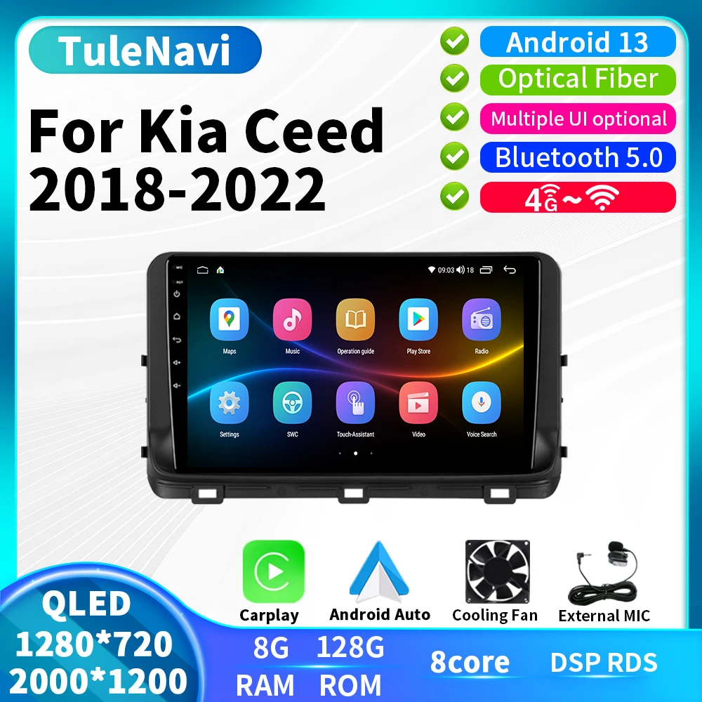 Car Radio For Kia Ceed 3 CD 2018 2019 - 2022 Multimedia Video Player Intelligent System Android Auto Navigation GPS 2K Screen