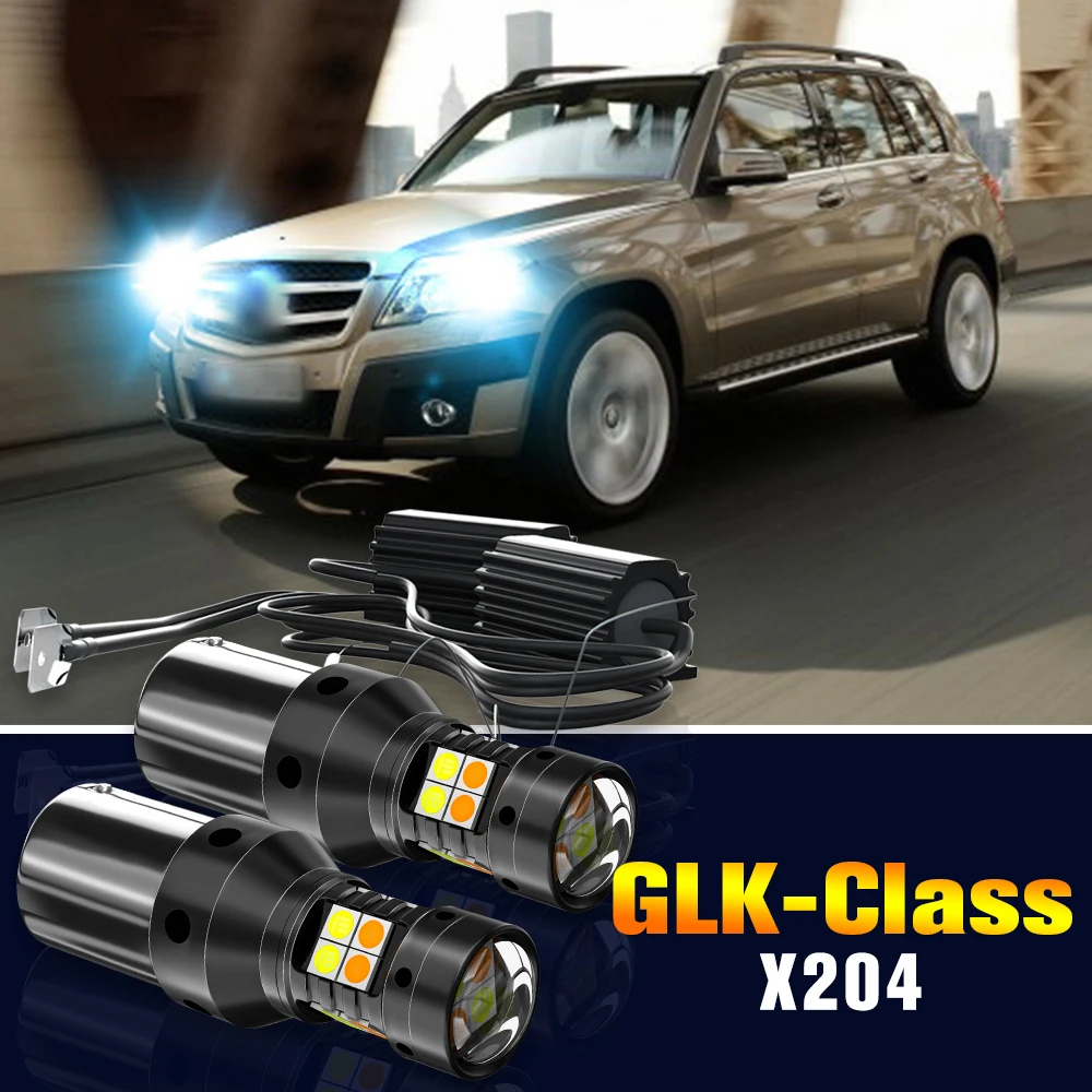 

2pcs LED Dual Mode Turn Signal+Daytime Running Light DRL Lamp For Mercedes Benz GLK-Class X204 2008-2012 2009 2010 Accessories