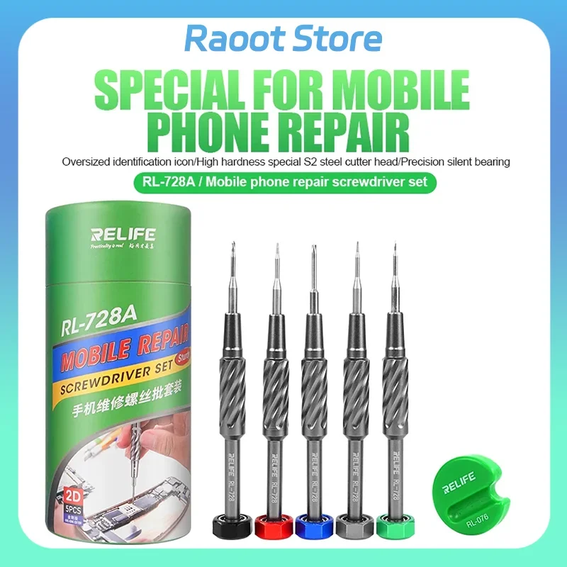 【NEW】RELIFE RL-728A/B Sturdy magnetic Screwdriver Repair Set  for Mobile Phone and Laptop Bolt Driver Tools 9 models Anti-slip