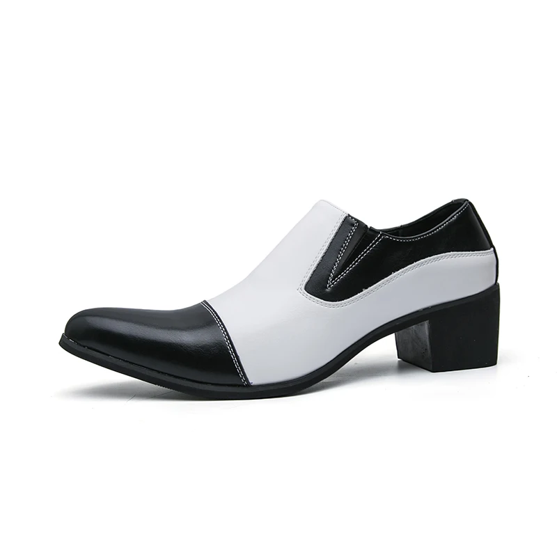 

Men Heightened Shoes Man High Heels High Quality Leather Shoes Business Party Dress Wedding Shoes Plus Size Slip-on Casual Shoes