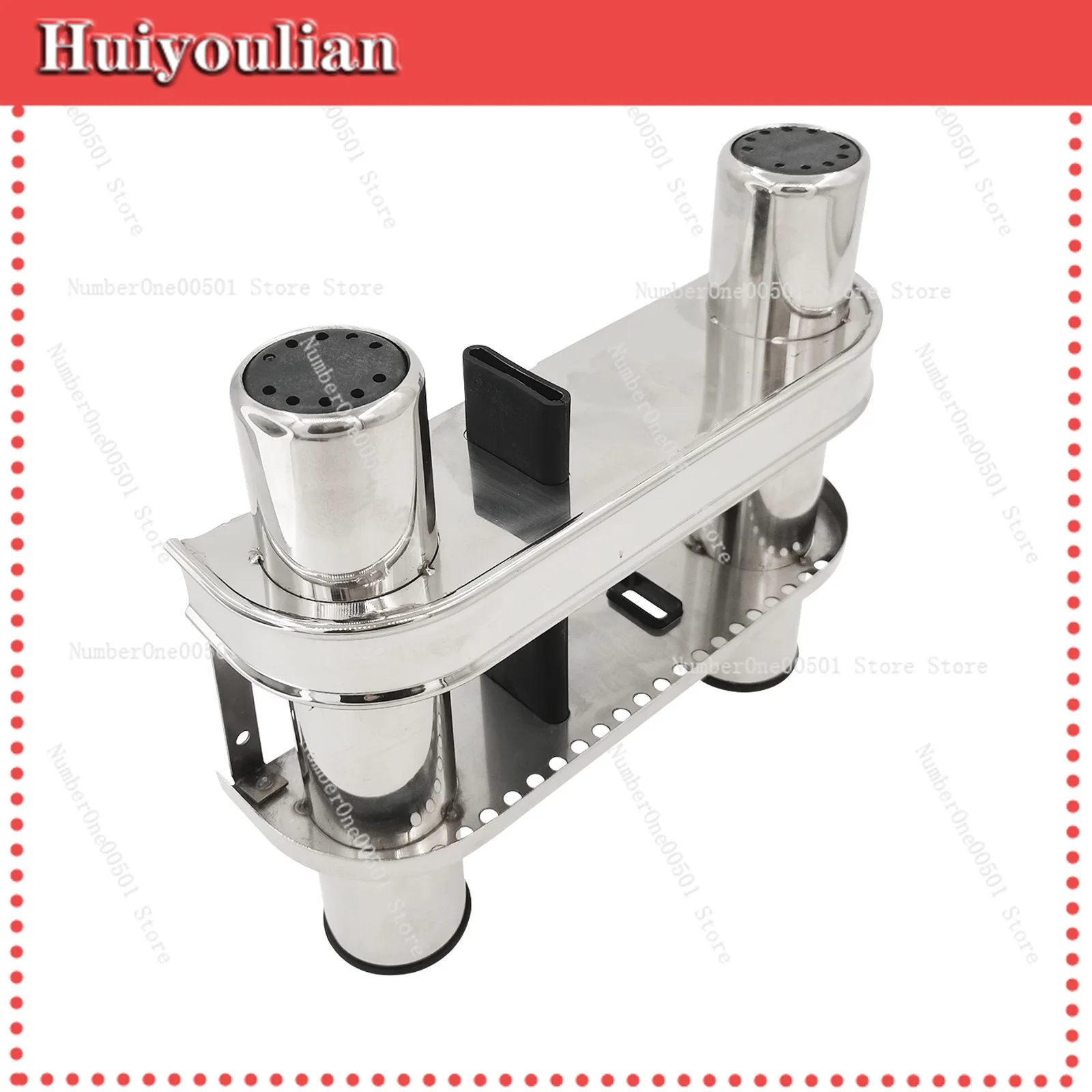 Stainless Steel 2 Rod Holder Fixed Fishing Rod Holder for Boat Yacht Marine Fishing Accessories -LBW001