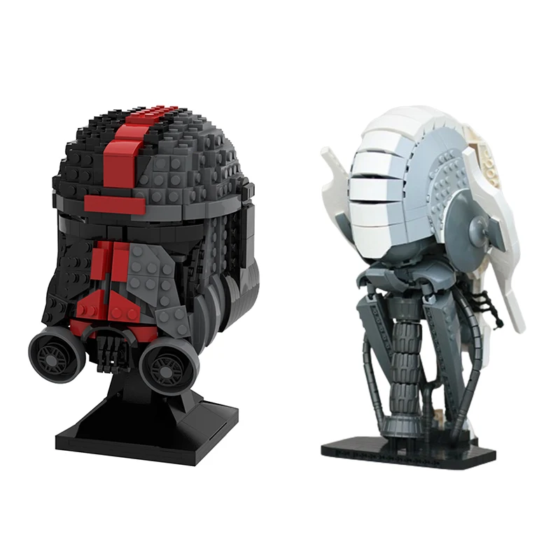 638PCS/694PCS MOC Classic Movie Space War Helmet Building Blocks Assembly Bust Model MOC-80184 Bricks Toy Holiday Gift