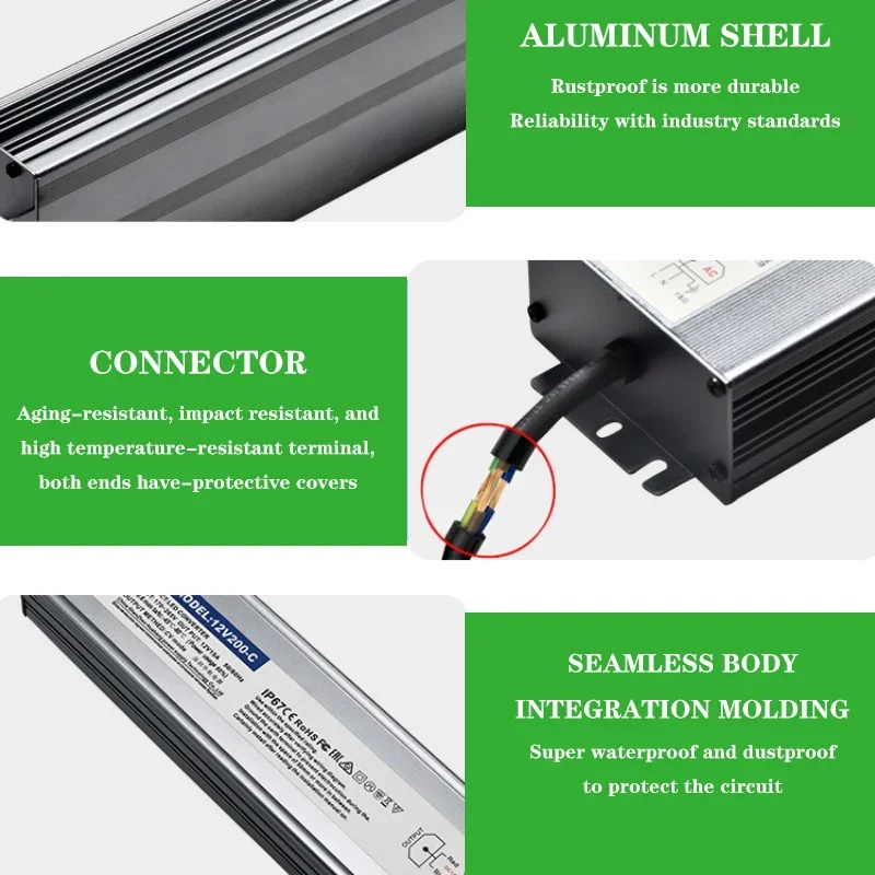 Waterproof Lighting Transformers AC 220V To DC 12V 24V 60W 80W 100W 150W 200W 250W 300W 400W Led Switching Power Supply