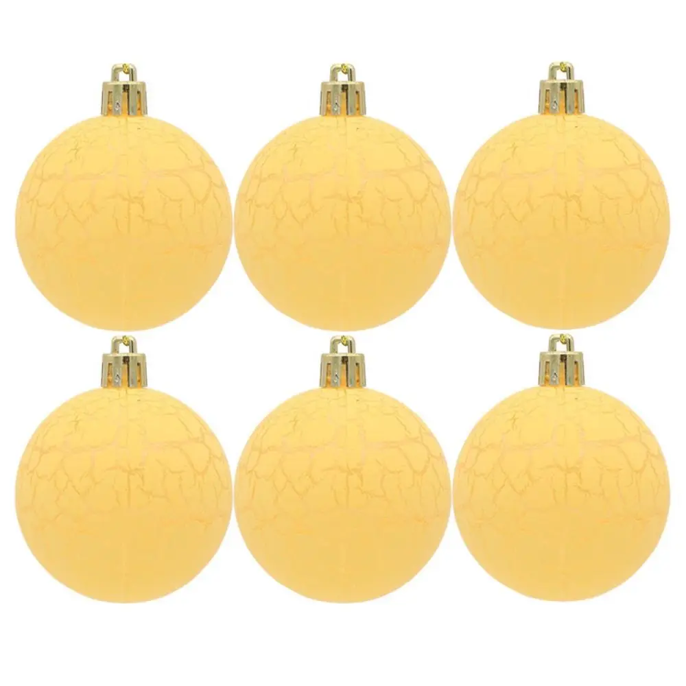 6PCS/Box Crack Ball Christmas Tree Ornament DIY Crafts Painted Plastic Christmas Gifts Boxes Pendant Hanging Ornament Pendant