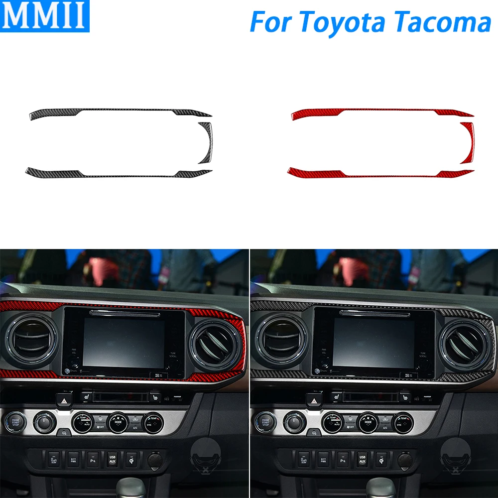 

For Toyota Tacoma 2015-2022 Carbon Fiber Center Console Navigation Panel Frame Decorative Cover Car Interior Accessories Sticker