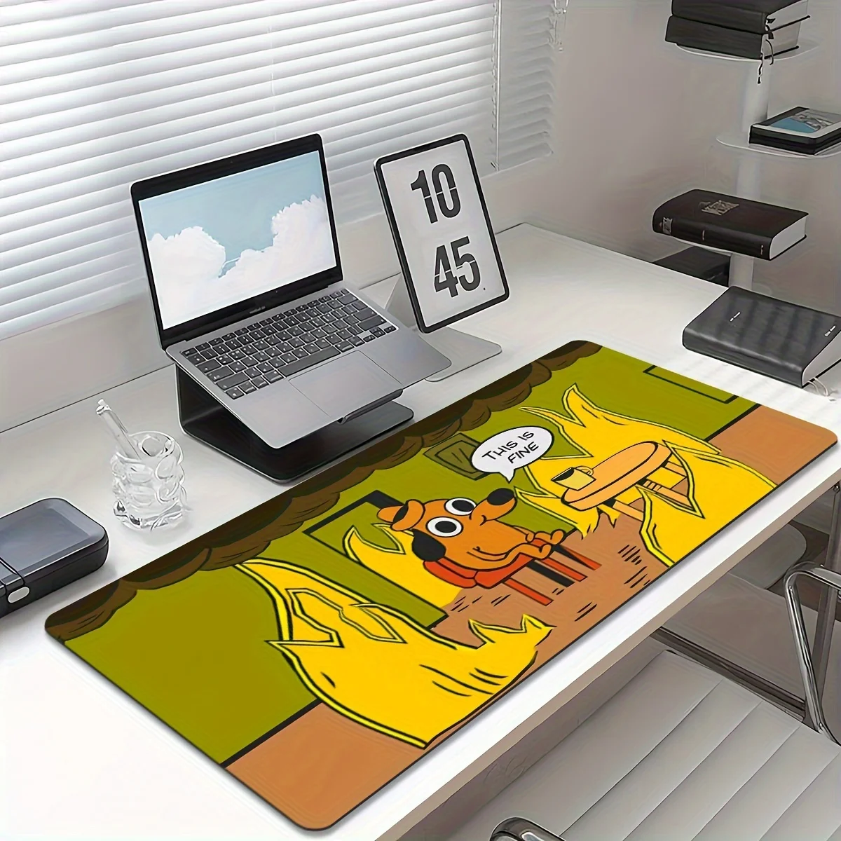 لوحة ماوس كبيرة بنمط الكلب والنار غير قابلة للانزلاق ومتينة مناسبة للاستخدام المكتبي والألعاب هدية مثالية للمدرسة ممتازة #1