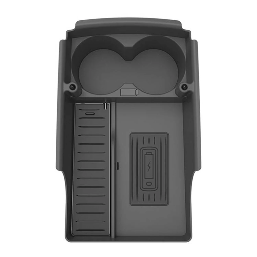 Mobile Phone Wireless Charger Anti-Slip Center Console Storage Box 10W Car Wireless Charger for Tesla Model S Model X