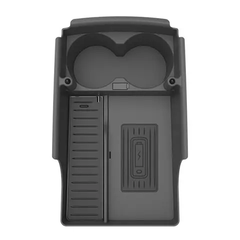Mobile Phone Wireless Charger Anti-Slip Center Console Storage Box 10W Car Wireless Charger for Tesla Model S Model X