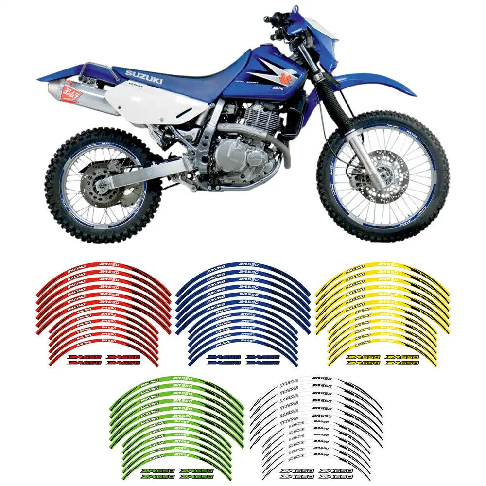 

Motorcycle decorative Stickers Reflective Tire Rim Stickers Wheels Decal Tape For SUZUKI DR 650 DR650S/SE/SES Stripes Sticker